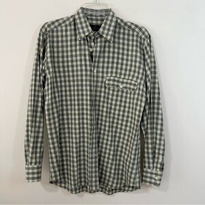 Sonrisa Men's Cotton Button-Down Shirt Made in Italy Size 38 Check Print neck 15